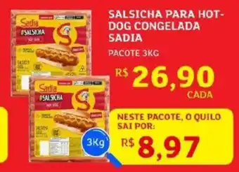 Salsicha para hot- dog congelada sadia