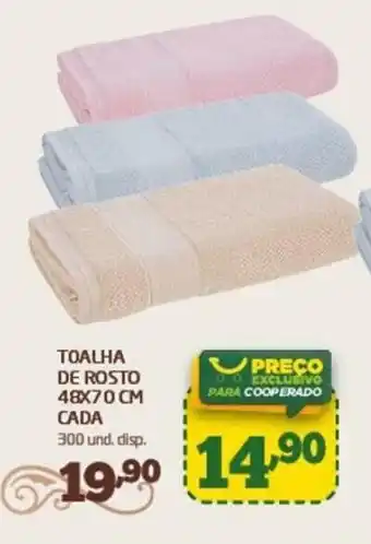 Cooper Toalha de rosto 48 x 70cm cada oferta