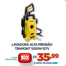 DB Supermercados Lavadora alta pressão TRAMONT 1200W-127V oferta