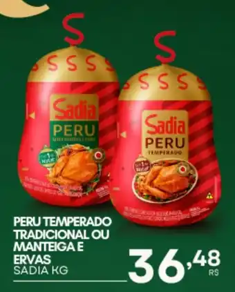Peru temperado tradicional ou manteiga e ervas sadia