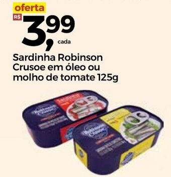 Frangolândia Sardinha Robinson Crusoe em Oleo ou Molho de Tomate 125g oferta