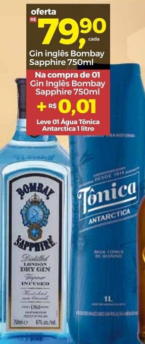 Frangolândia Gin Ingles Bombay Sapphire 750ml oferta