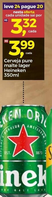 Frangolândia Cerveja Pure Malte lager Heineken 350ml oferta