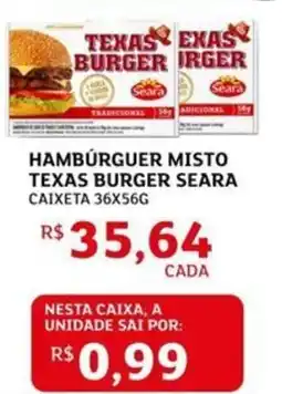 Assaí Atacadista Hamburguer misto texas burger seara oferta