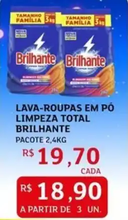Assaí Atacadista Lava-roupas em pó limpeza total brilhante pacote oferta
