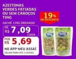 Assaí Atacadista Azeitonas verdes fatiadas ou sem caroços ting oferta