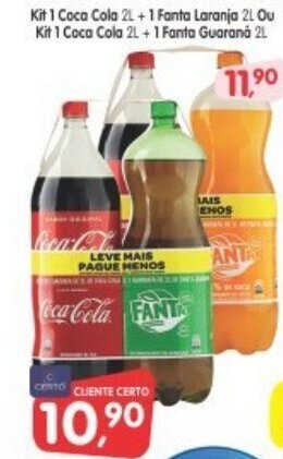 Cercadão Kit 1 Coca Cola 2L + 1 Fanta Laranja 2L oferta