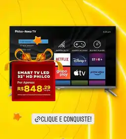Casa e Vídeo Smart tv led 32" hd philco oferta