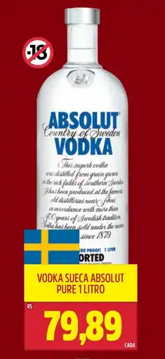 Frangolândia Vodka sueca absolut pure oferta