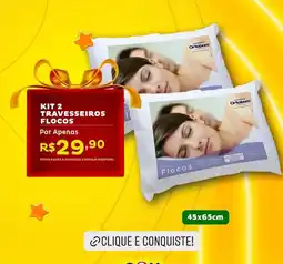 Casa e Vídeo Kit 2 travesseiros flocos oferta