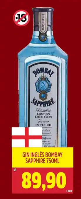Frangolândia Gin inglês bombay sapphire oferta