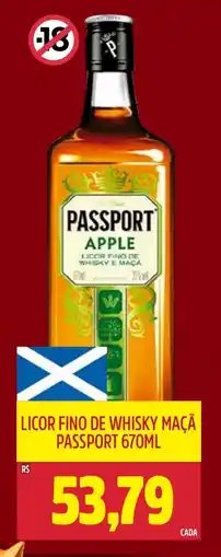 Frangolândia Licor fino de whisky maçã passport oferta