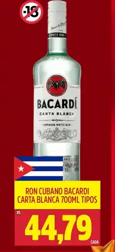 Frangolândia Ron cubano bacardi carta blanca tipos oferta