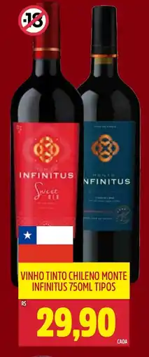 Frangolândia Vinho tinto chileno monte infinitus tipos oferta