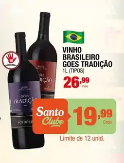 Santo Supermercados Vinho brasileiro goes tradição oferta