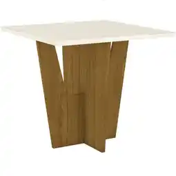 Benoit Mesa de Jantar Henn 109724 Vértice Tampo MDF Com Vidro 80x90x90cm oferta