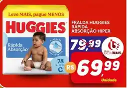 Supermercado Bem Barato Fralda huggies rápida absorção hiper oferta