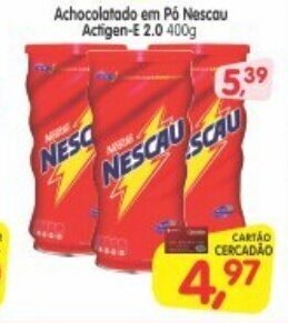 Cercadão Achocolatado em po Nescau Actigen E 2.0 400g oferta