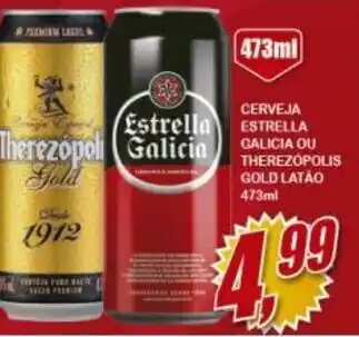 Vianense Supermercados Cerveja Estrella Galicia ou Therezopolis Gold Latao 473ml oferta