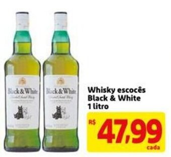 Extra Whisky escoces Black & White 1L oferta