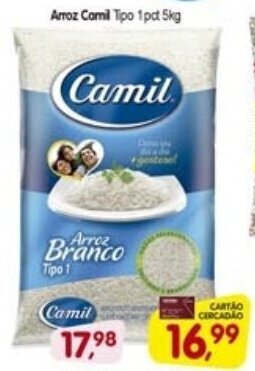 Cercadão Arroz Camil tipo 1 5kg oferta