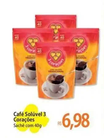 Café Solúvel 3 Corações Sachê