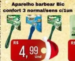 Supermercados Pague Menos Aparelho barbear Bic confort 3 normal/sens oferta