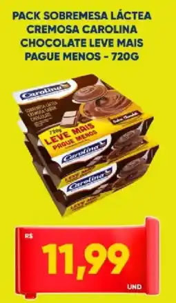 Tatico Pack sobremesa láctea cremosa carolina chocolate leve mais pague menos oferta