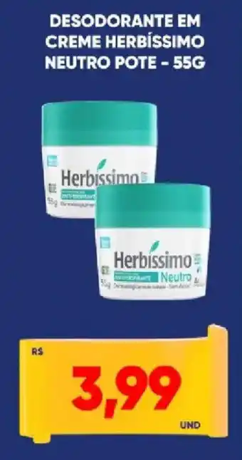 Tatico Desodorante em creme herbíssimo neutro pote oferta