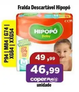 Copercana Fralda Descartável Hipopó oferta