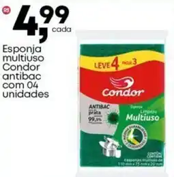 Frangolândia Esponja multiuso Condor antibac com 04 unidades oferta