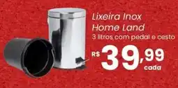Atacadão Dia a Dia Lixeira Inox Home Land oferta