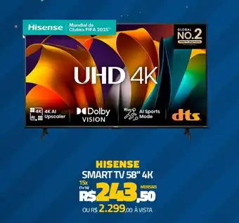 Zema Hisense smart tv 58" 4k oferta