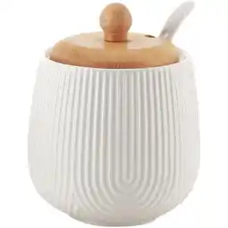 Benoit Açucareiro com Colher Cerâmica Tampa Bambu Hauskraft Oasis 330ml oferta