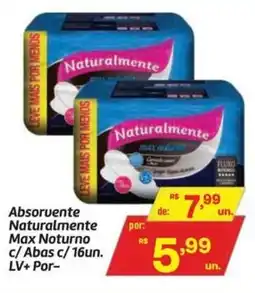 Fort Atacadista Absorvente Naturalmente Max Noturno c/ Abas oferta