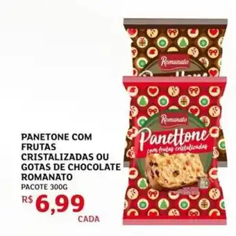 Panetone com frutas cristalizadas ou gotas de chocolate romanato