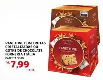 Panetone com frutas cristalizadas ou gotas de chocolate forneria itália