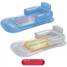 Benoit Boia Colchão Bronzeador Inflável Bestway Fashion Lounge 43028 157x89cm Cores Sortidas oferta