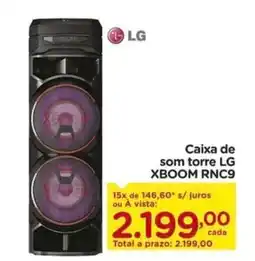 Carrefour Caixa de som torre LG XBOOM RNC9 oferta