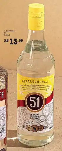 Supermercados Pague Menos Aguardente 51 oferta