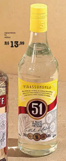 Supermercados Pague Menos Aguardente 51 oferta