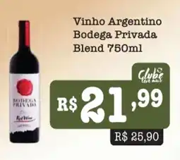 Supermercados Pague Menos Vinho Argentino Bodega Privada Blend oferta