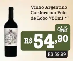 Supermercados Pague Menos Vinho Argentino Cordero em Pele de Lobo oferta