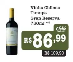Supermercados Pague Menos Vinho Chileno Tunupa Gran Reserva oferta