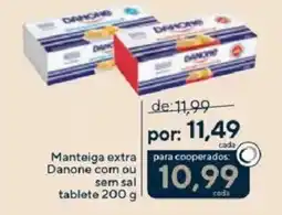 Coop Manteiga extra Danone com ou sem sal tablete oferta