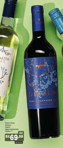 Supermercados Pague Menos Vinho Tinto Chileno Diablo Deep Carménère oferta