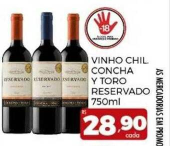 Supermercados Avenida Vinho Chil. Concha Y Toro Reservado oferta