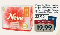Coop Papel higiênico folha dupla Neve toque da seda oferta