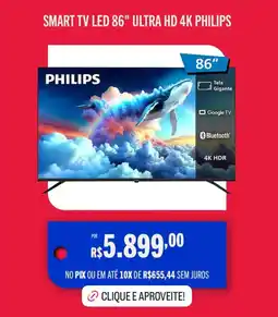Casas Bahia Smart tv led 86" ultra hd 4k philips oferta