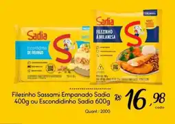 Giassi Supermercados Filezinho Sassami Empanado Sadia ou Escondidinho Sadia oferta